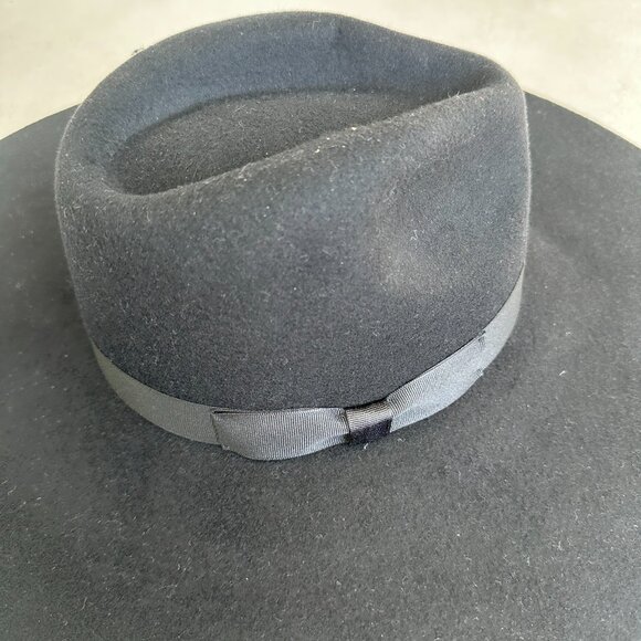 NWT Lack of Color Montana Midnight Muse Wool Felt Fedora Hat Black Wide Brim - Picture 6 of 10